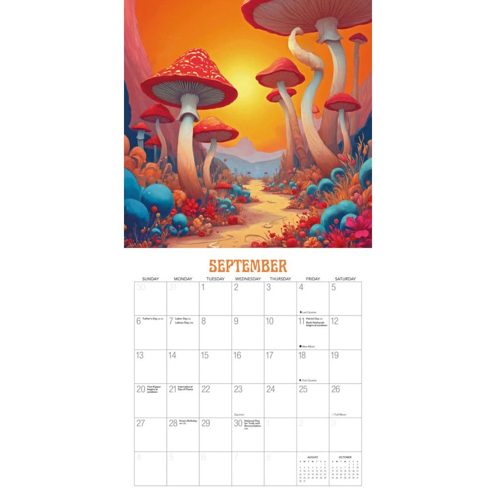 Trippy Shrooms 2026 Wall Calendar Third  Alternate Image