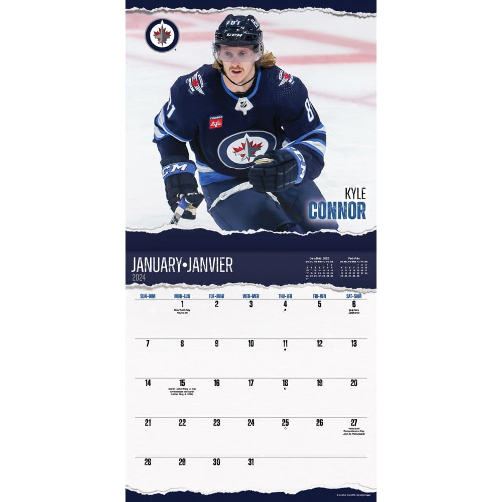 NHL Winnipeg Jets 2024 Wall Calendar Alt2