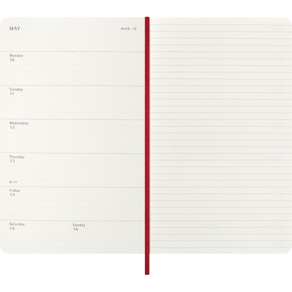 Moleskine Scarlet Red Large Soft Cover 2027 Weekly Planner Fourth Alternate Image
