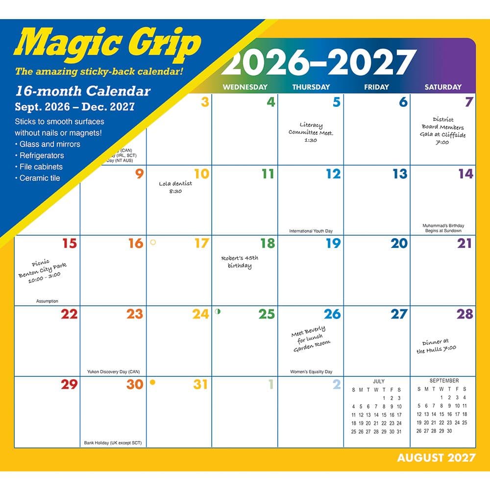image Rainbow Jumbo Magic Grip 2027 Wall Calendar Main ProductImage