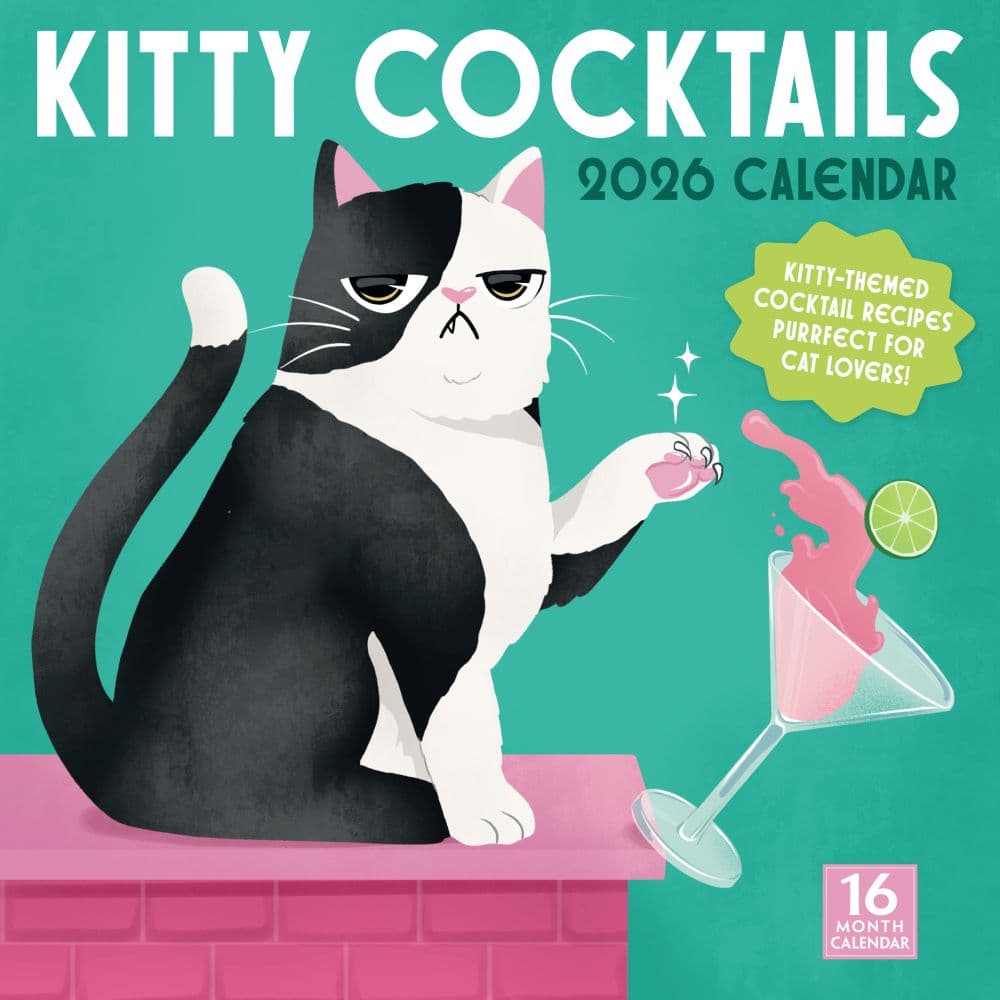 Kitty Cocktails 2026 Wall Calendar Main Product Image