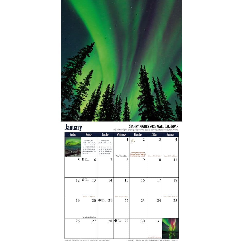 Starry Nights Astronomy 2025 Wall Calendar Second Alternate Image