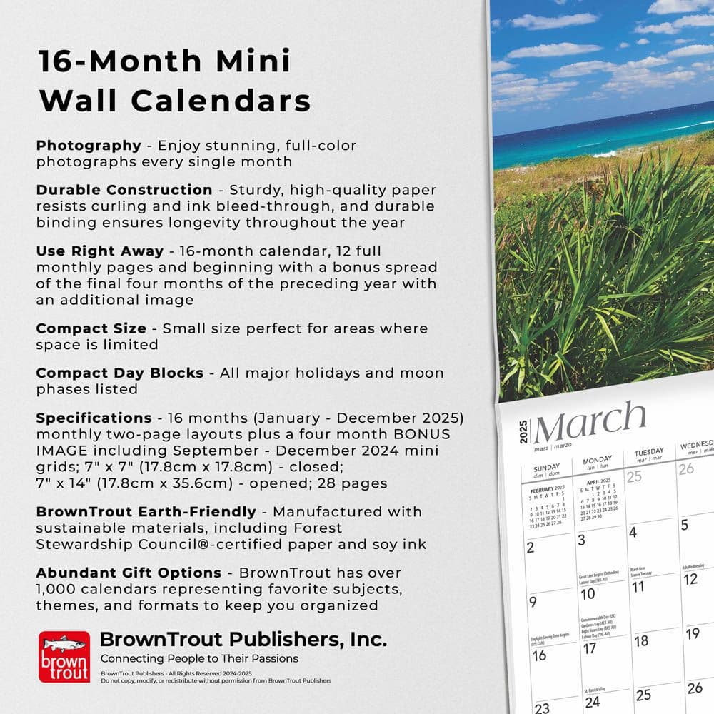 Florida Coast 2025 Mini Wall Calendar Fifth Alternate Image