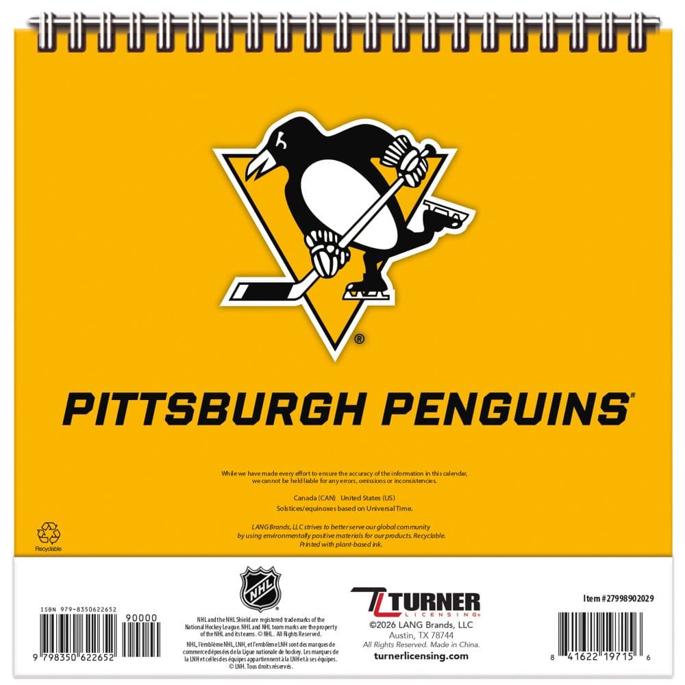 NHL Pittsburgh Penguins 2027 Easel Desk Calendar Second Alternate Image