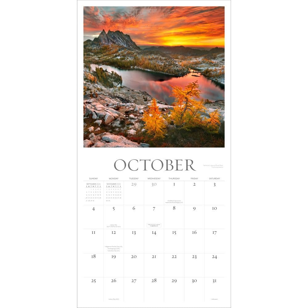 Washington Evergreen 2026 Wall Calendar Second Alternate Image
