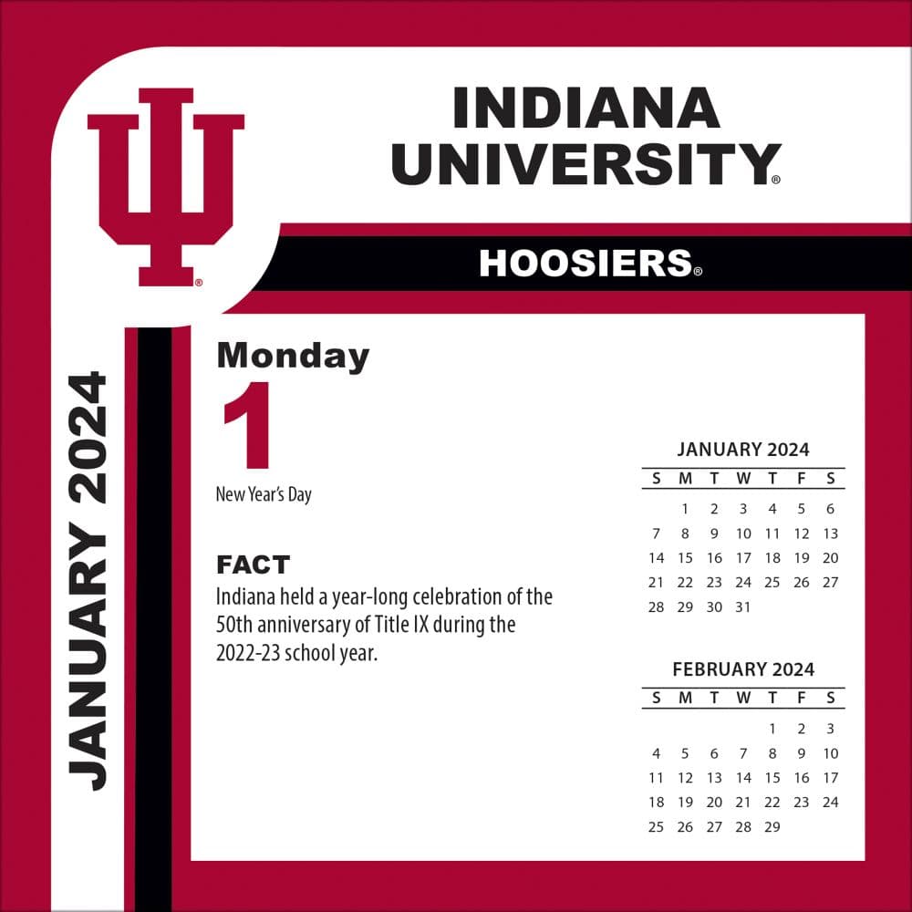 Indiana Hoosiers 2024 Desk Calendar Second Alternate Image width=&quot;1000&quot; height=&quot;1000&quot;