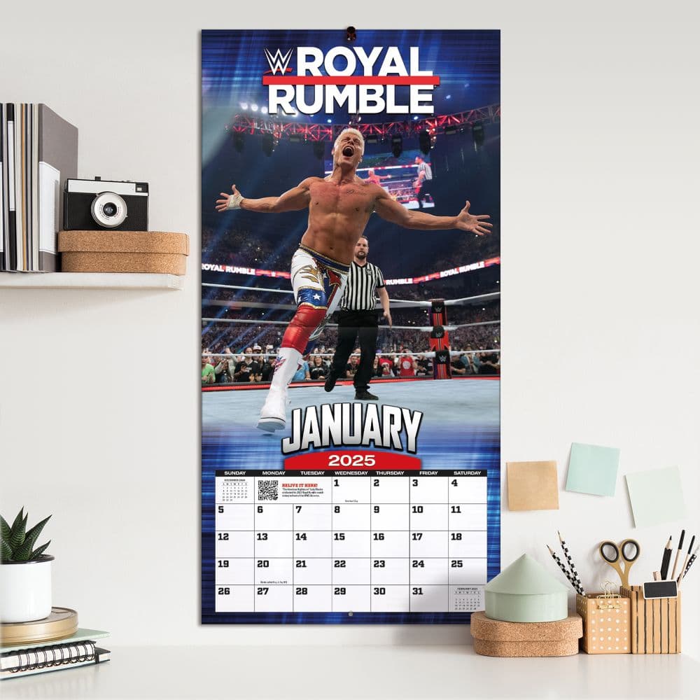 WWE Historical Events 2025 Wall Calendar
