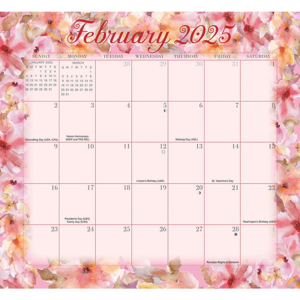 Floral Jumbo Magic Grip 2025 Wall Calendar