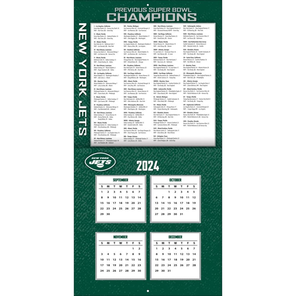 NFL New York Jets 2025 Wall Calendar Second Alternate Image