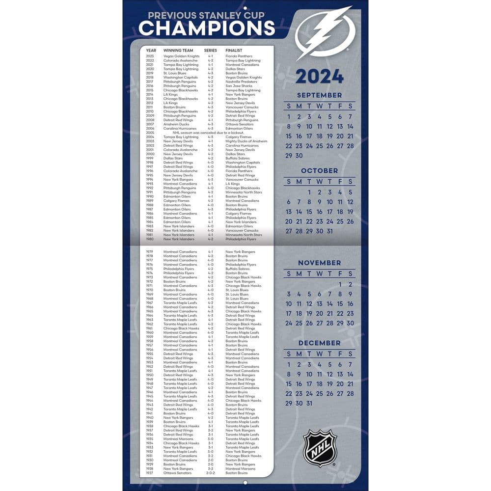 NHL Tampa Bay Lightning 2025 Wall Calendar Alt1