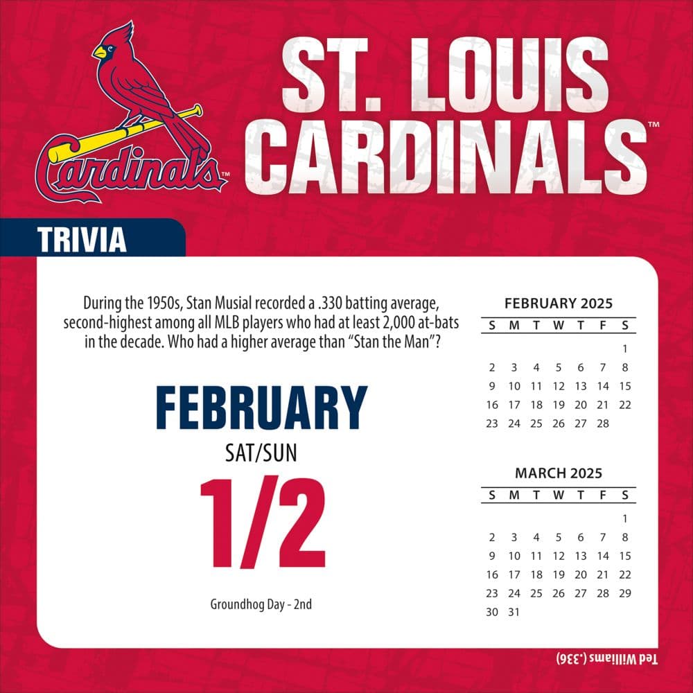 MLB St Louis Cardinals 2025 Desk Calendar Second Alternate Image