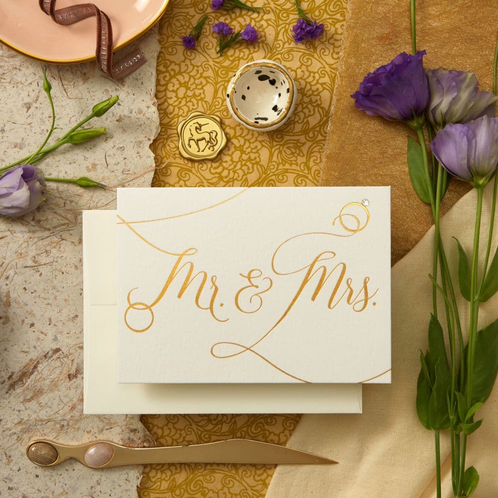 Mr and Mrs with Ring Wedding Card Eighth Alternate Image width=&quot;1000&quot; height=&quot;1000&quot;