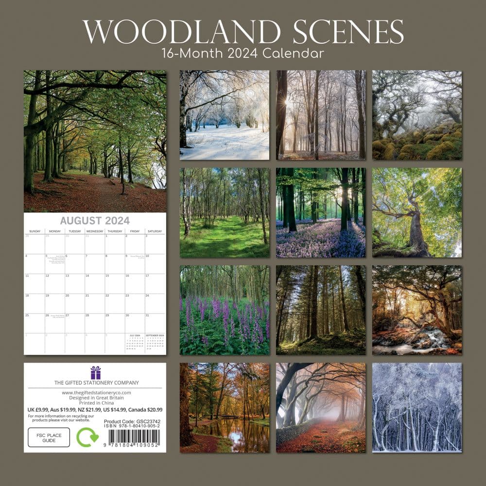 Woodland 2024 Wall Calendar