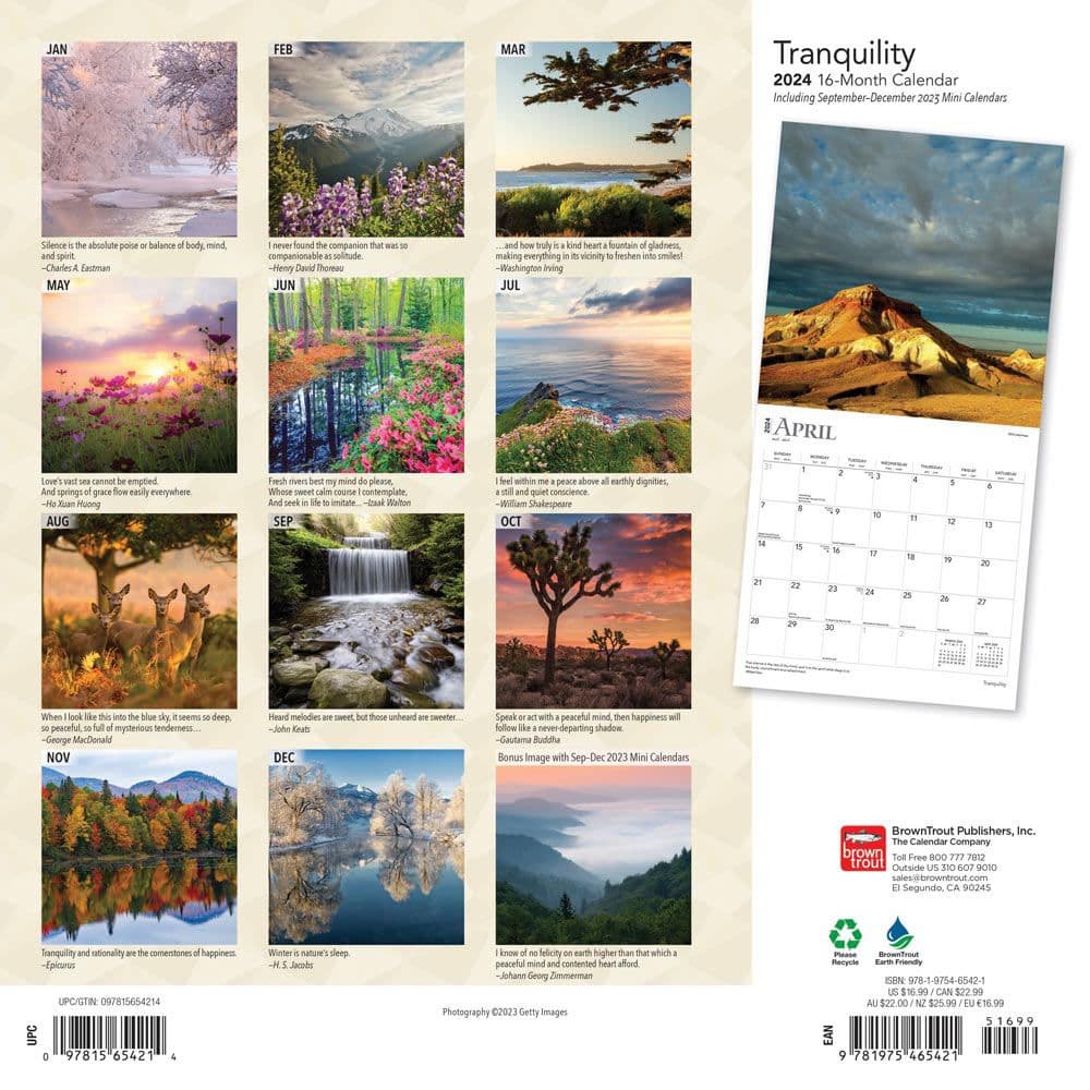 Tranquility 2024 Wall Calendar First Alternate Image width=&quot;1000&quot; height=&quot;1000&quot;