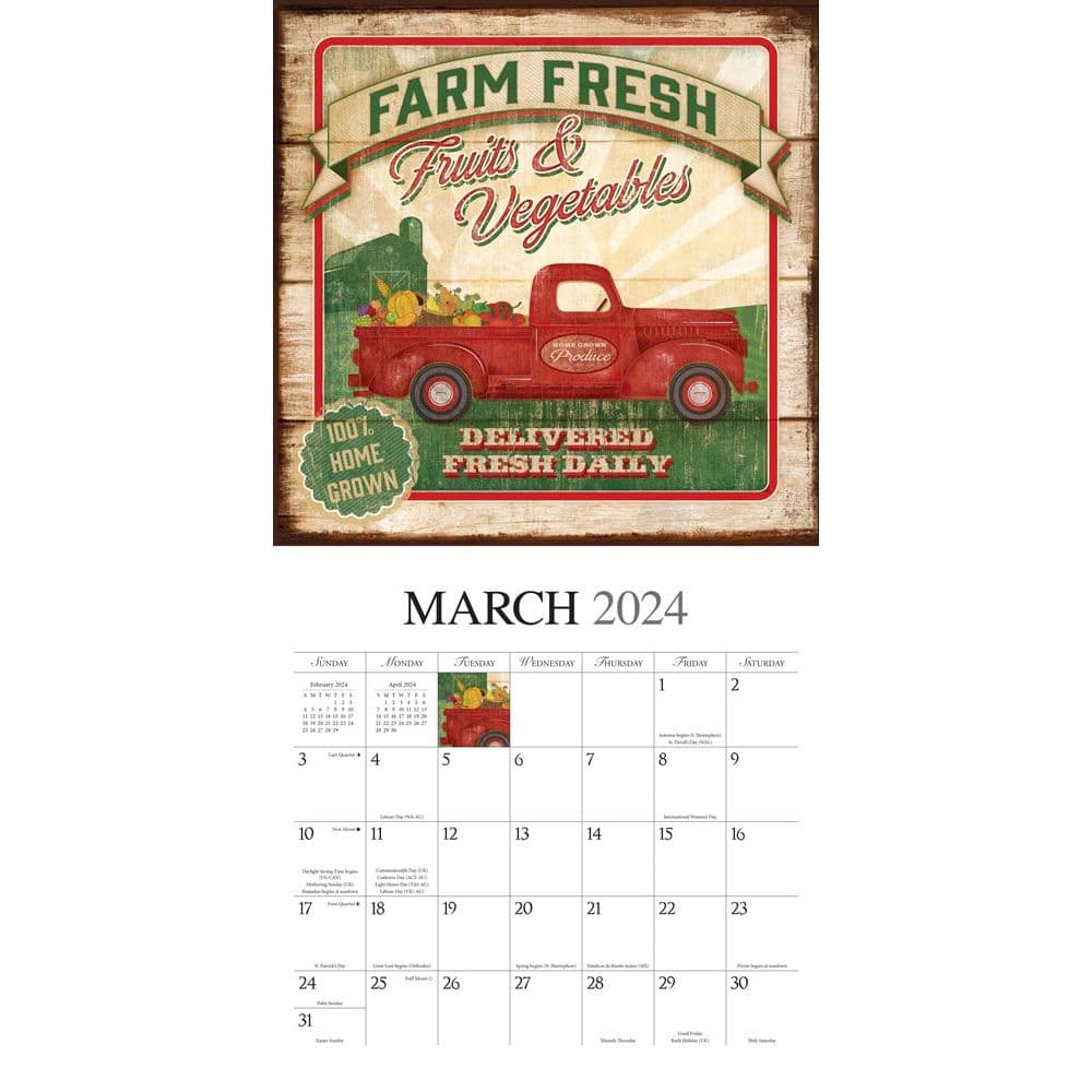 Farmers Market 2025 Wall Calendar