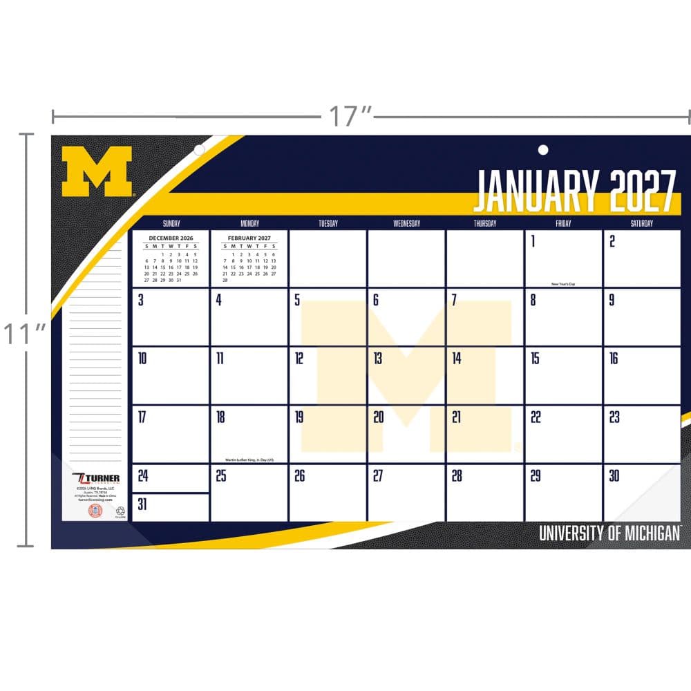 Michigan Wolverines 2027 Desk Pad Third Alternate Image