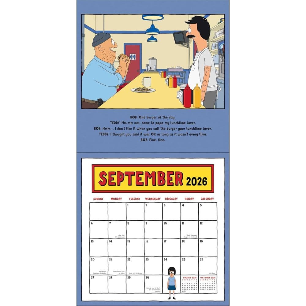 Bobs Burgers 2026 Wall Calendar Fourth Alternate Image