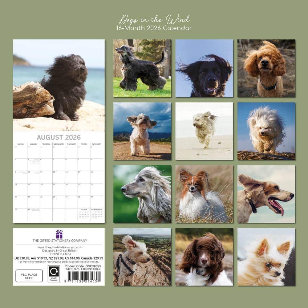 Dogs in the Wind 2026 Wall Calendar First Alternate Image
