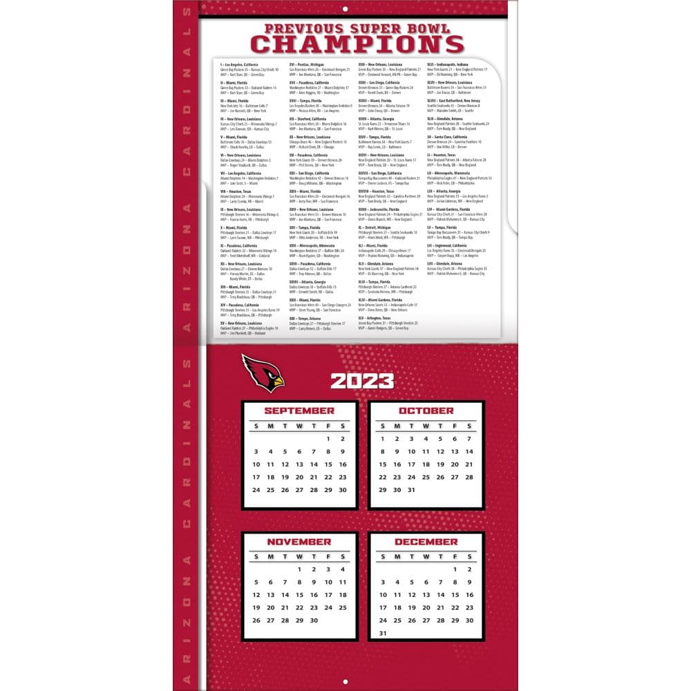 Arizona Cardinals 2024 Wall Calendar