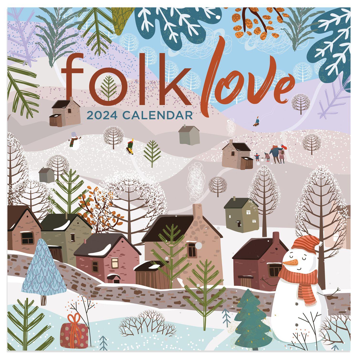 Folk Love 2024 Mini Wall Calendar