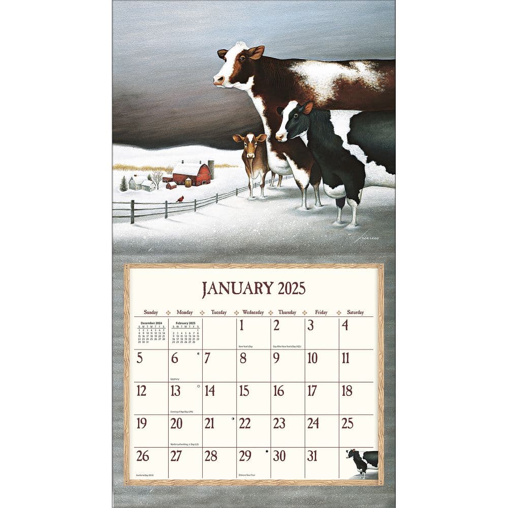 Cows Cows Cows by Lowell Herrero 2025 Wall Calendar