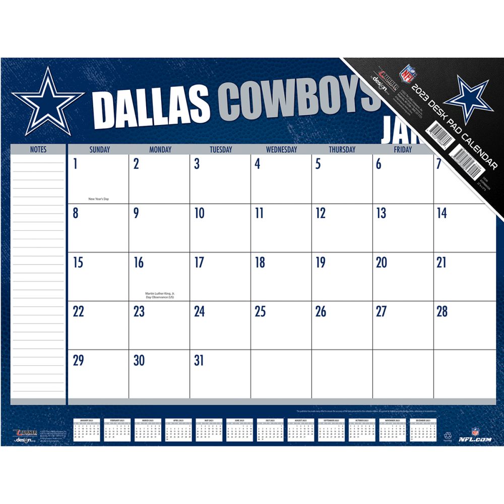 Turner Sports NFL Dallas Cowboys 2023 Desk Pad