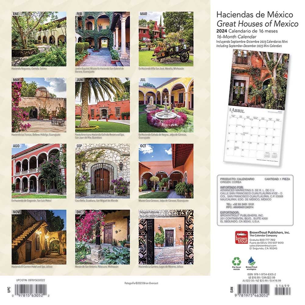 Haciendas de Mexico 2024 Wall Calendar First Alternate Image width=&quot;1000&quot; height=&quot;1000&quot;