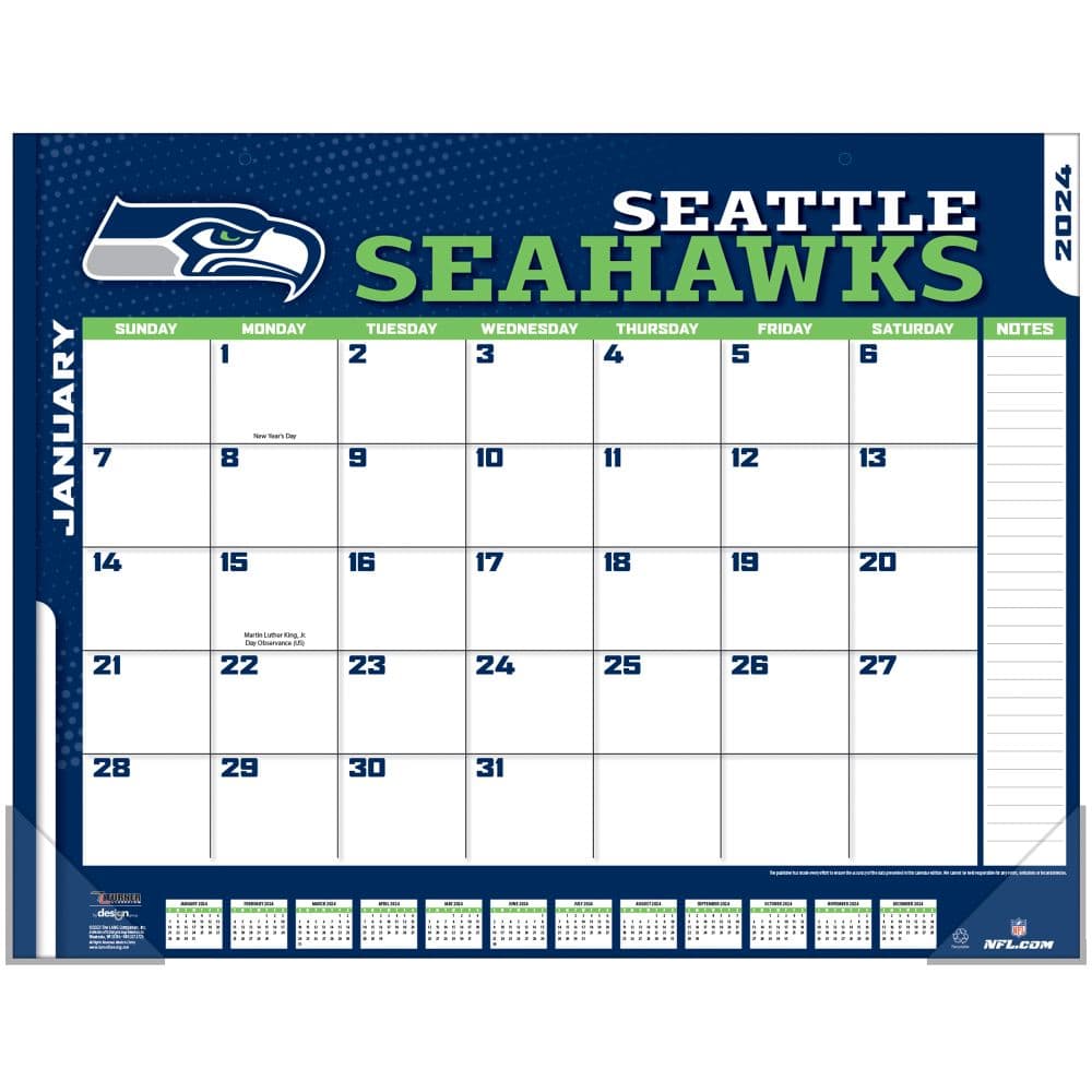 NFL Seattle Seahawks 2024 Desk Pad First Alternate Image width=&quot;1000&quot; height=&quot;1000&quot;