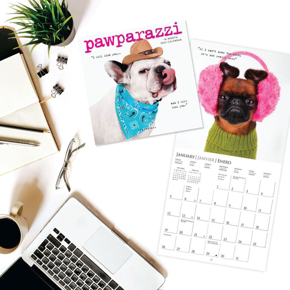 Pawparazzi 2025 Mini Wall Calendar Alt1