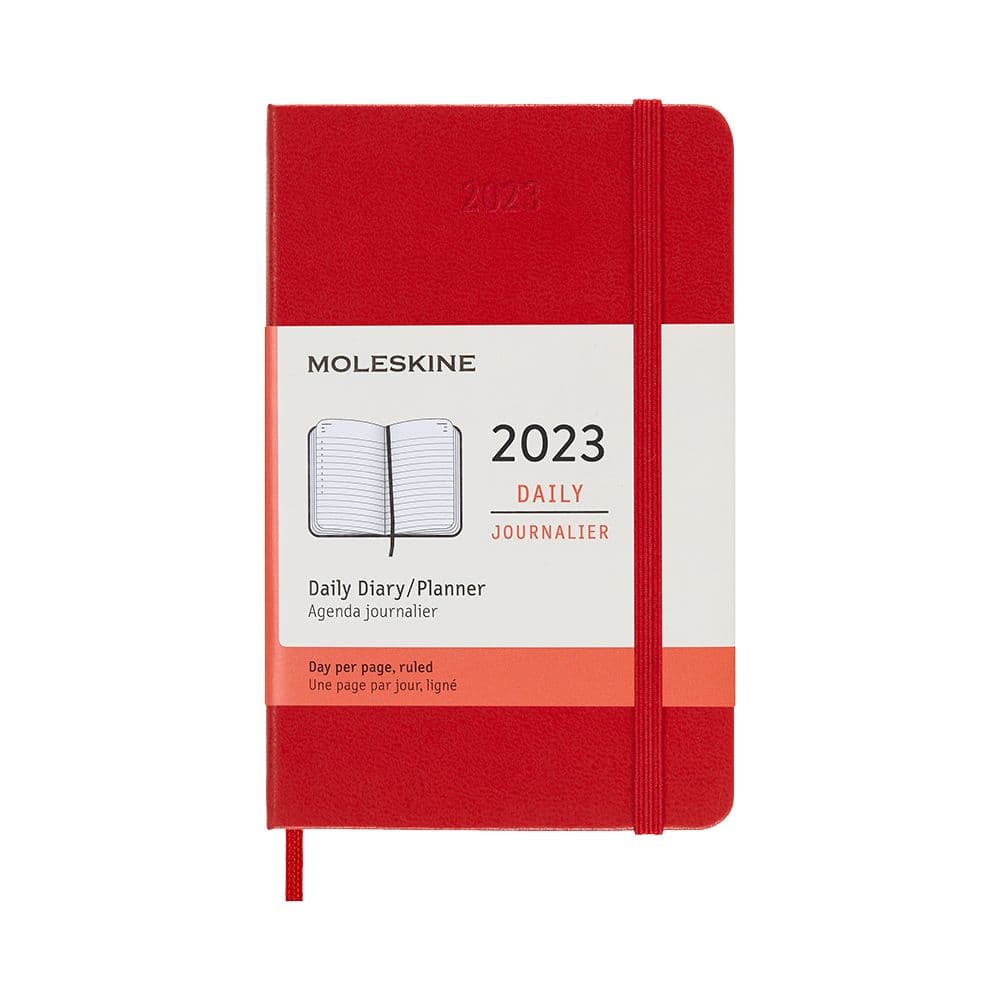 Moleskine 2023 Daily Hard Cover Pocket Planner (Scarlet Red