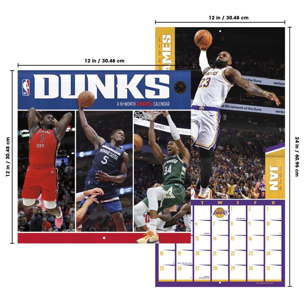 NBA Dunks 2026 Wall Calendar Sixth Alternate Image