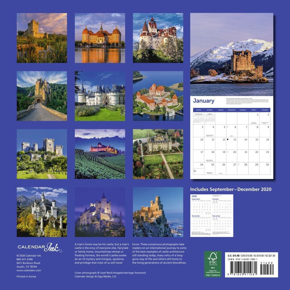 Castles Wall Calendar