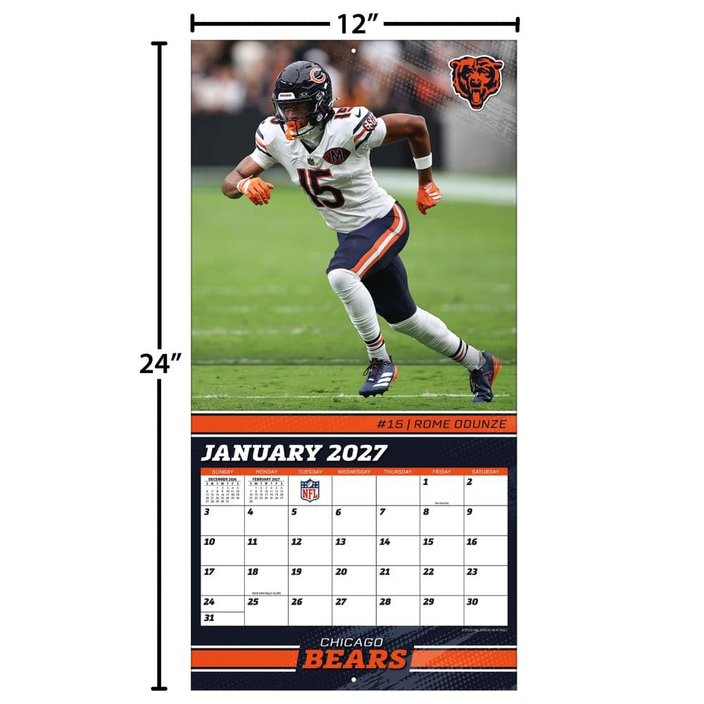 NFL Chicago Bears 2027 Wall Calendar Fourth Alternate Image