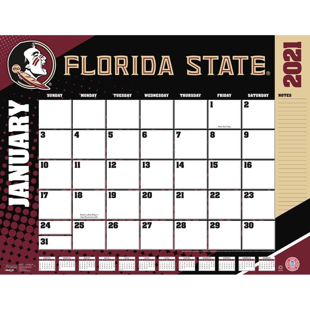 Fsu Fall 2022 Academic Calendar Florida State Seminoles Desk Pad - Calendars.com