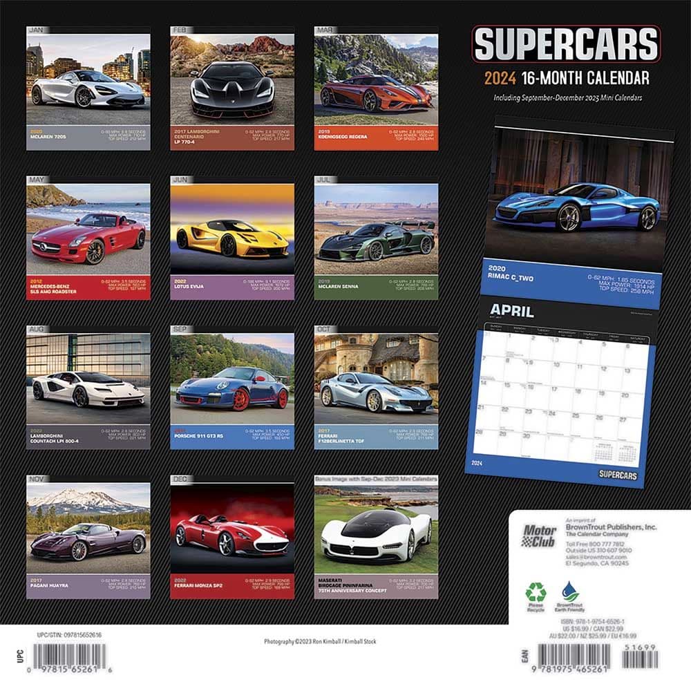 Supercars Motor Club 2024 Wall Calendar