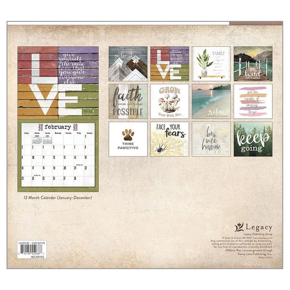 Words to Live By Marla Rae 2025 Wall Calendar First Alternate Image width=&quot;1000&quot; height=&quot;1000&quot;