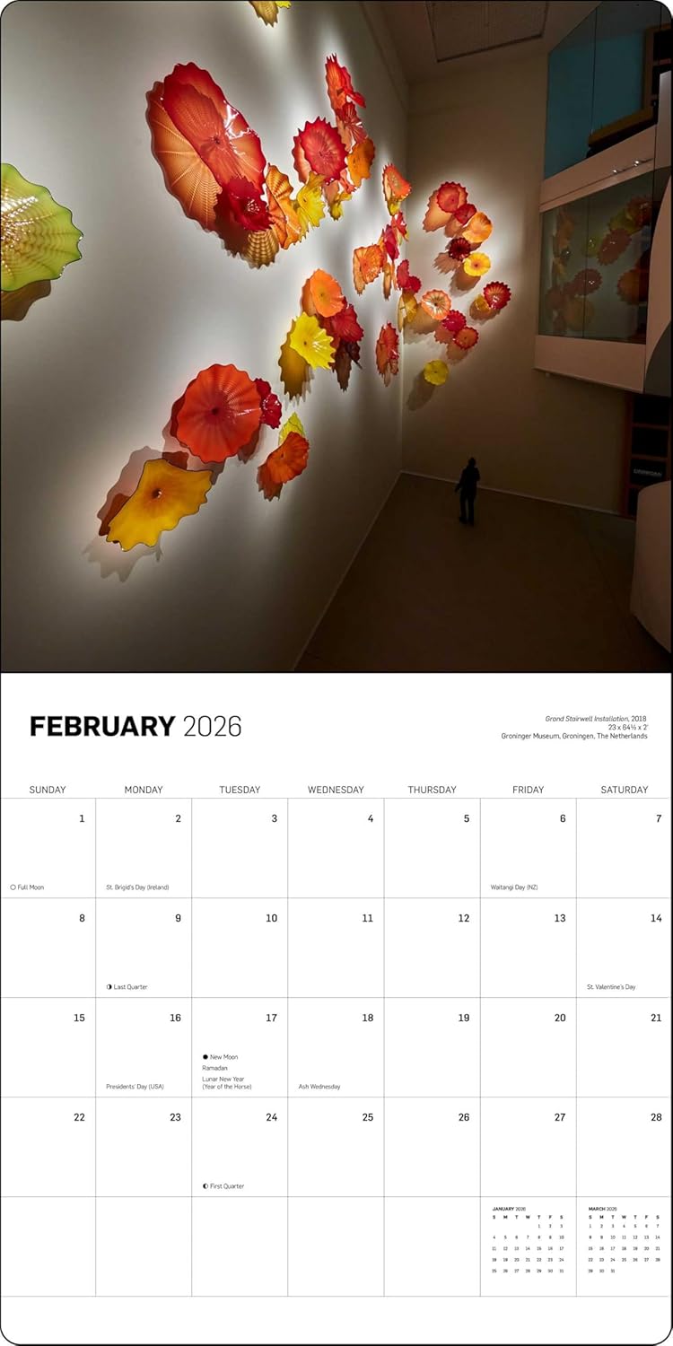 Chihuly 2026 Wall Calendar Interior 1