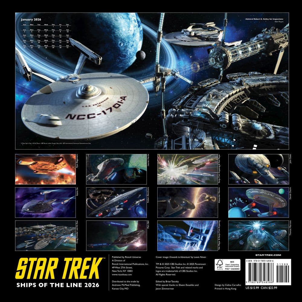 Star Trek Ships 2026 Wall Calendar First Alternate Image