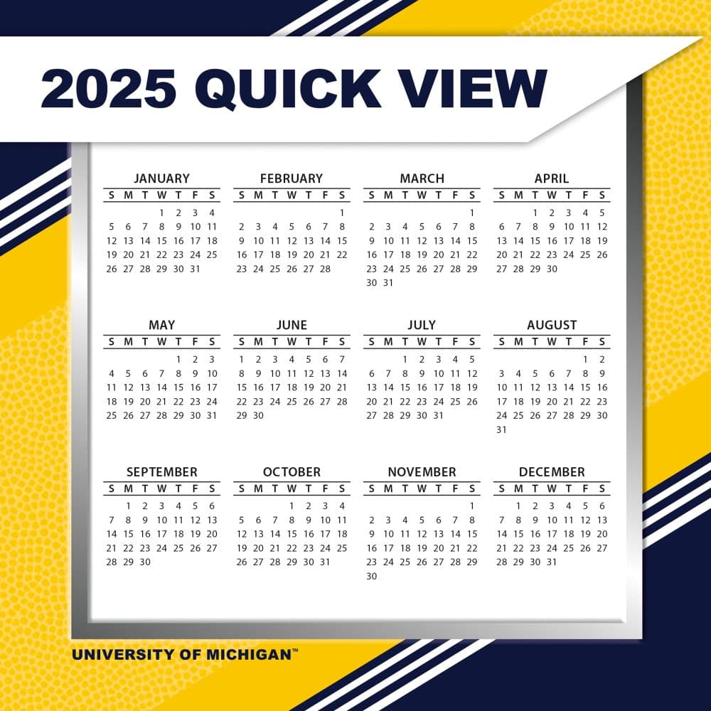 COL Michigan Wolverines 2025 Desk Calendar Third Alternate Image