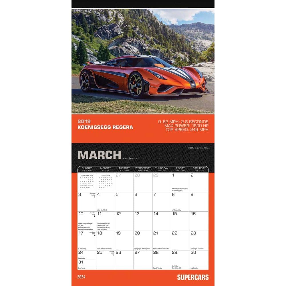 Supercars 2024 Mini Wall Calendar