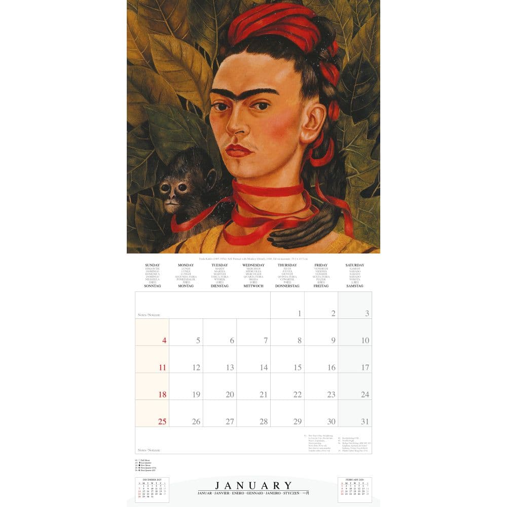 Frida Kahlo 2026 Wall Calendar Second Alternate Image