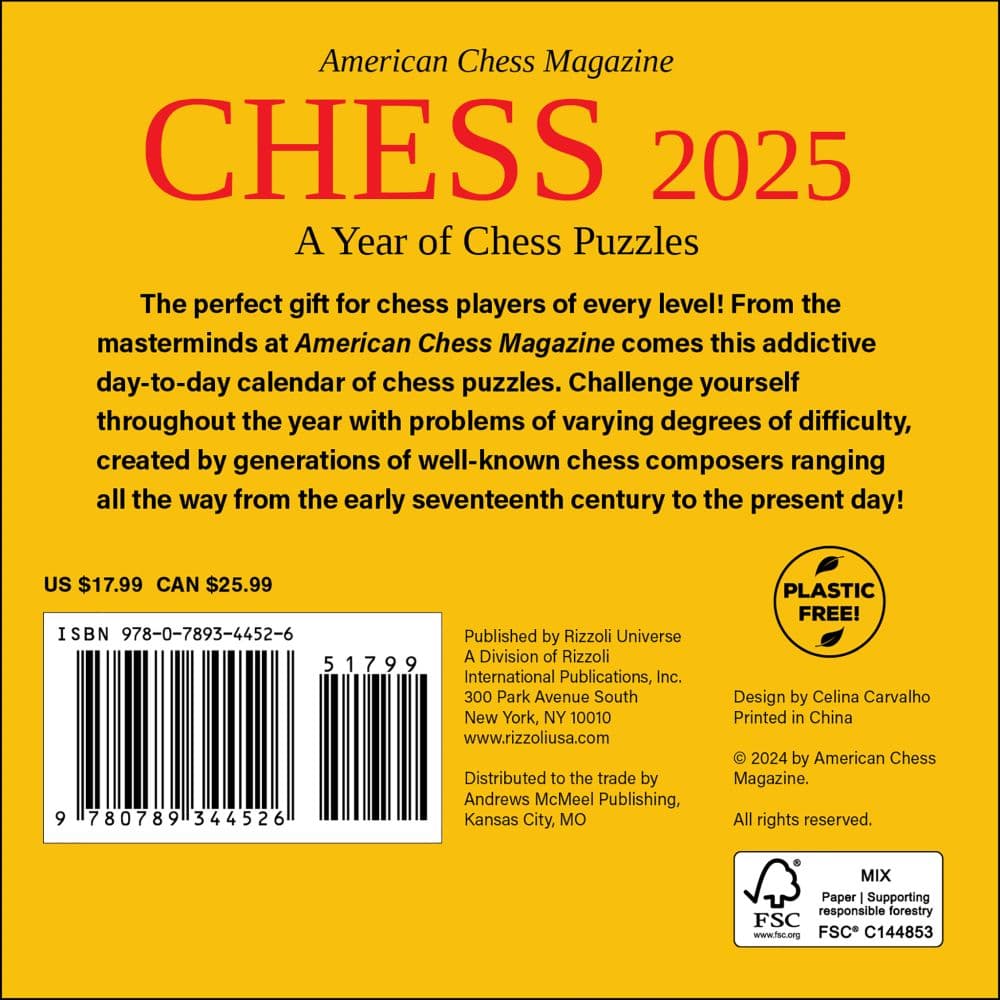 Chess 2025 Desk Calendar First Alternate Image width=&quot;1000&quot; height=&quot;1000&quot;