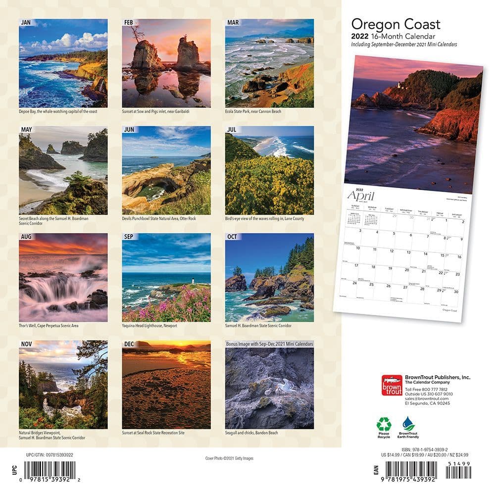 Oregon Coast 2022 Wall Calendar - Calendars.com