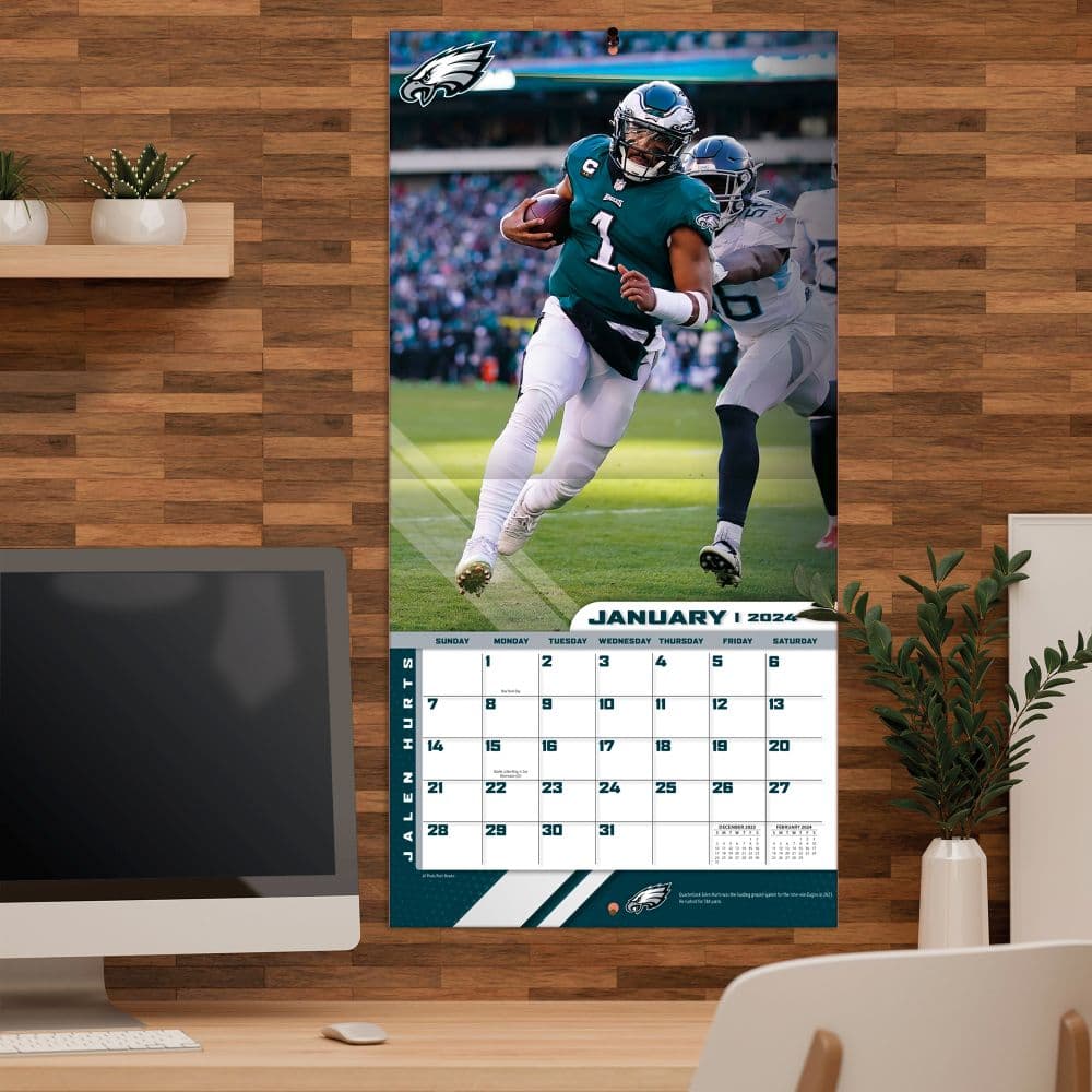 Philadelphia Eagles Jalen Hurts 2024 Wall Calendar