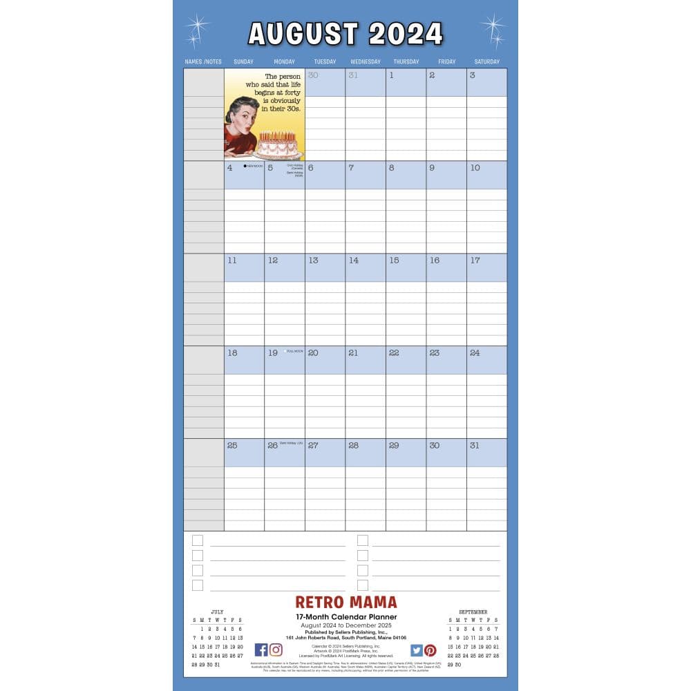 Retro Mama 17 Month 2025 Family Calendar Second Alternate Image width=&quot;1000&quot; height=&quot;1000&quot;