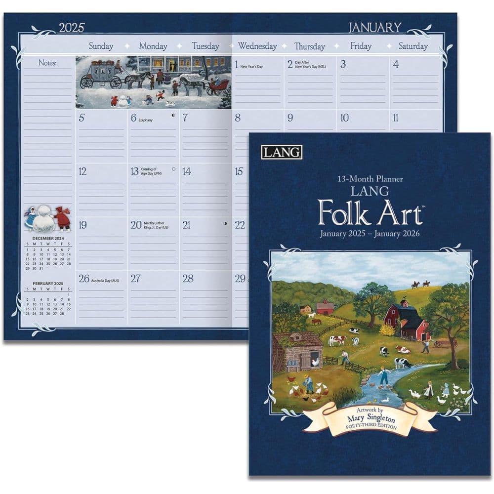 LANG Folk Art 2025 Monthly Planner by Mary Singleton First Alternate Image width=&quot;1000&quot; height=&quot;1000&quot;