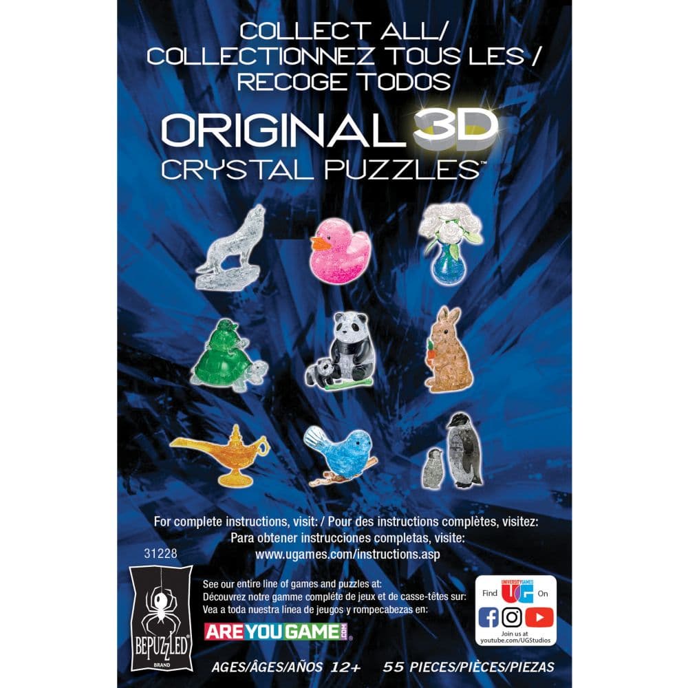 3D Hedgehog Pink Crystal Puzzle Fifth Alternate Image
