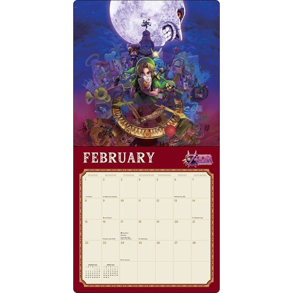 Legend of Zelda 2026 Wall Calendar Second Alternate Image