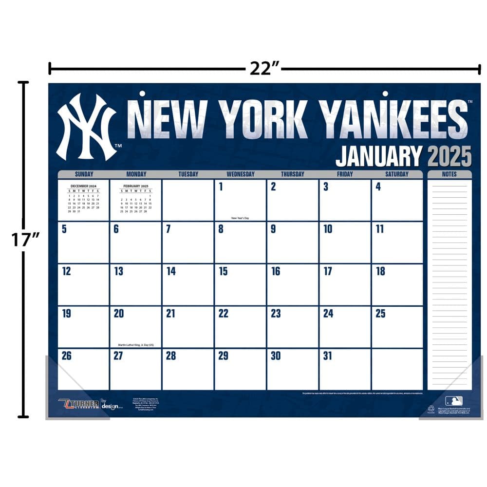 MLB New York Yankees 2025 Desk Pad Fourth Alternate Image