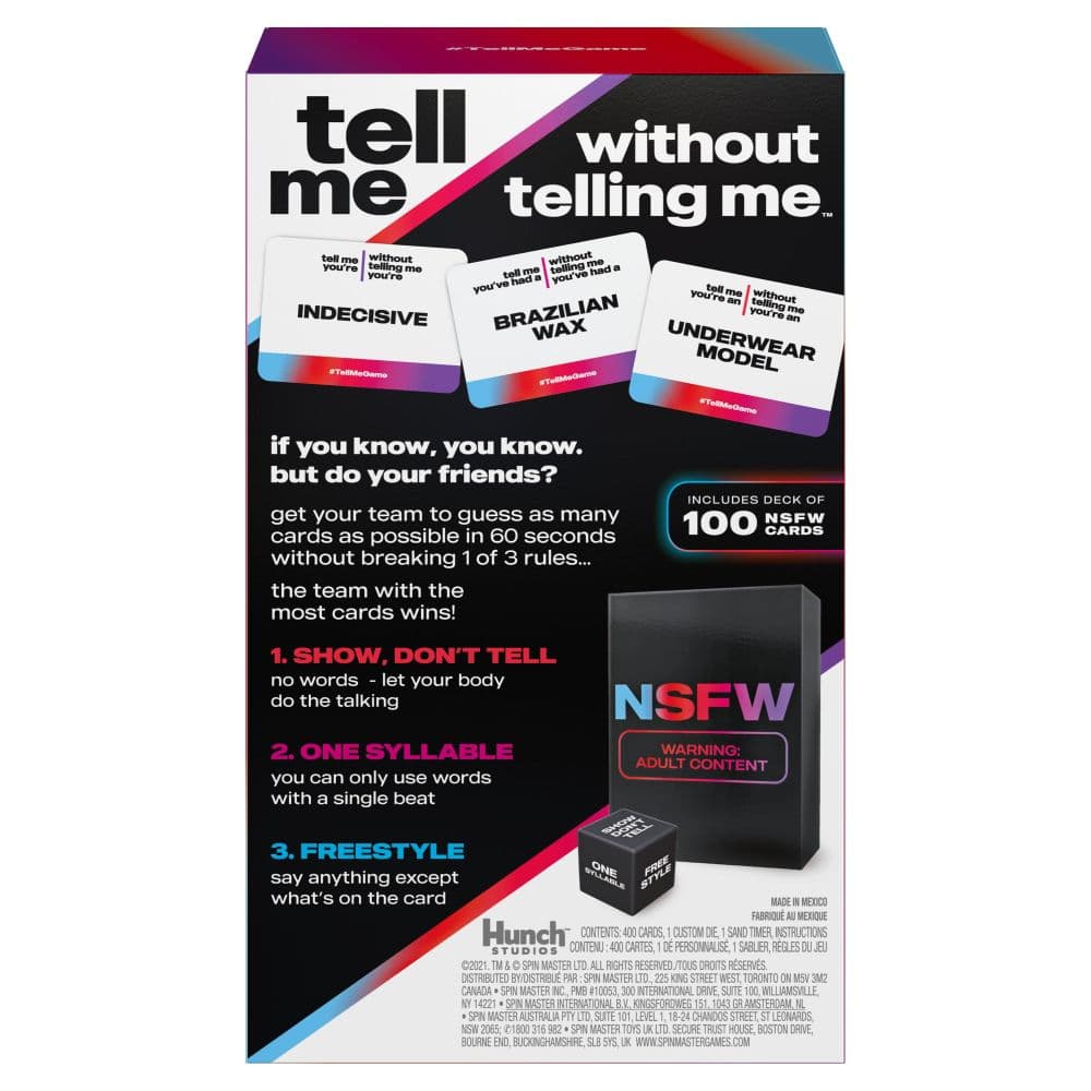 Tell Me Without Telling Me Adult Card Game First Alternate Image